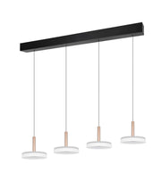 Lampada sospesa moderna bronzo 4 vetro LED 3000K Celeste