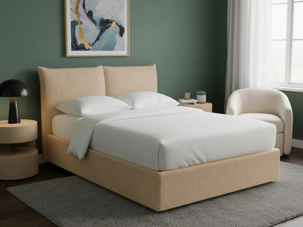 Newquay, Letto Singolo Sfoderabile Made in Italy, Beige