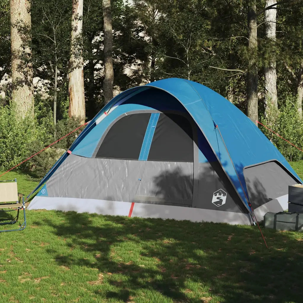 Tenda da Campeggio | Tenda Familiare a Cupola per 4 Persone Blu Impermeabile
