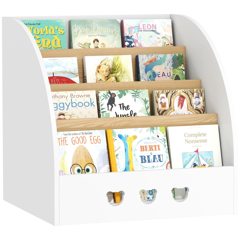 Scaffale per Bambini 4 Ripiani ¨C Minimal ¨C 60x53x60 Bianco e Naturale