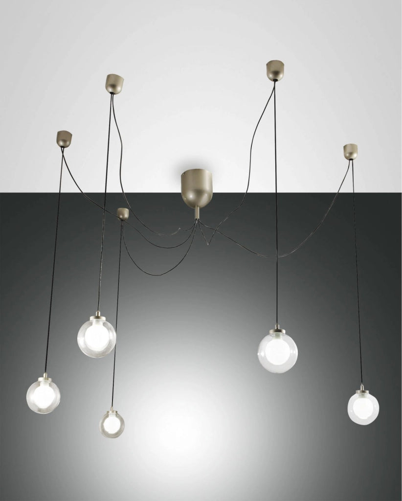 BLOG LED  SOSPENSIONE ORO OPACO 5 LUCI 3472-48-225