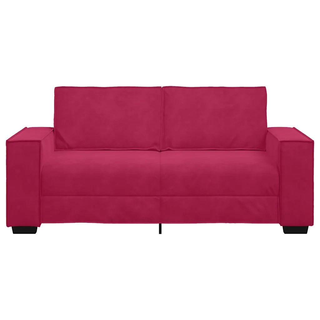 Divano a 2 Posti Rosso Vino 180x78x84 cm in Velluto 4105024