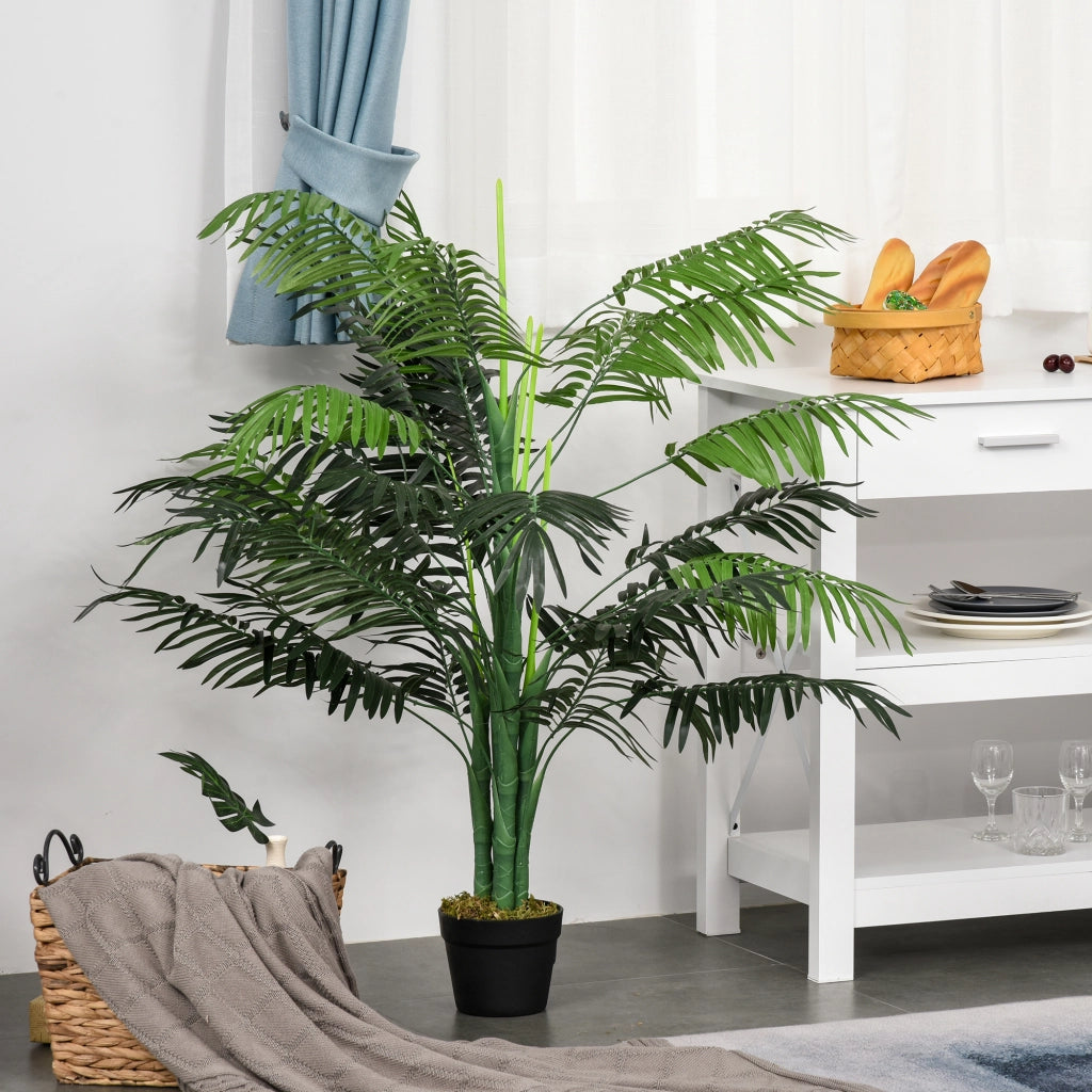 Palma Artificiale 125cm ¨C zephmum ¨C Verde in Vaso per Giardino Balcone