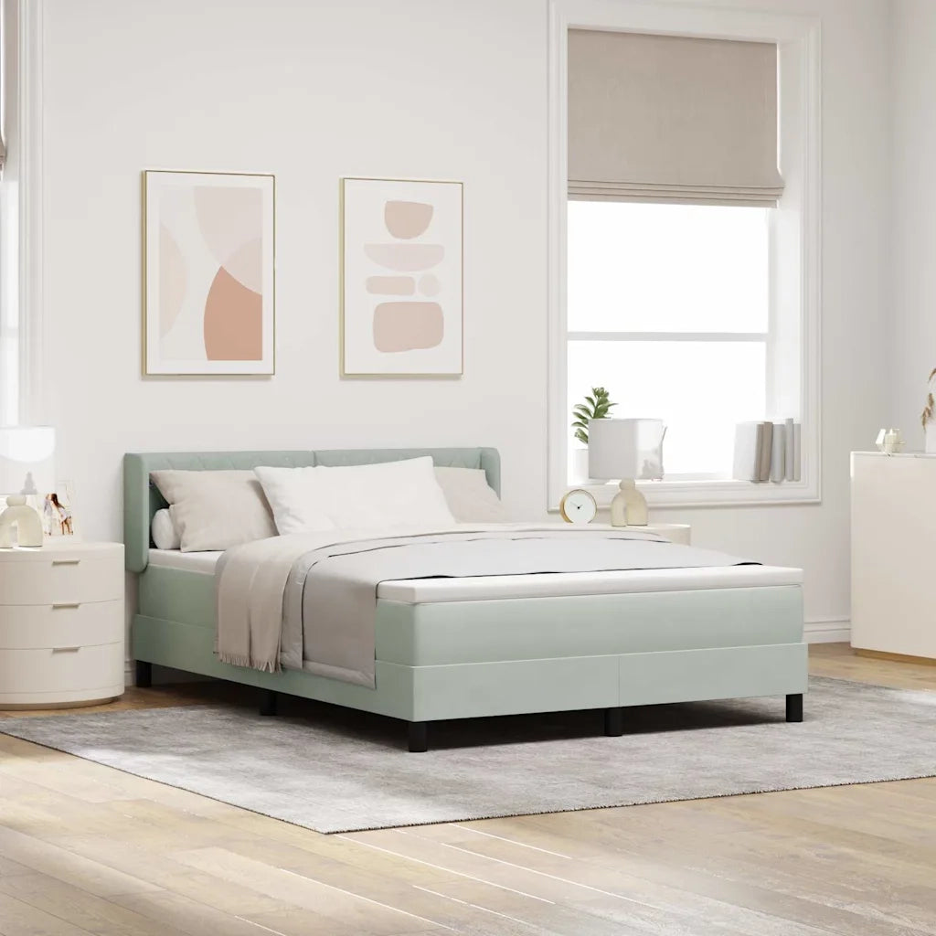 Letto a molle Grigio chiaro 200 x 140 cm Poliestere