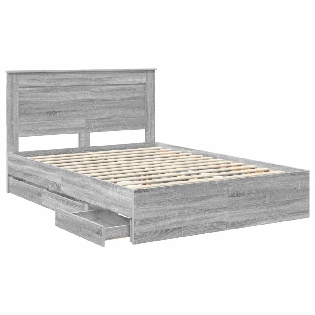 Struttura del letto con cassetto Grigio Sonoma 140 x 190 cm 3410176