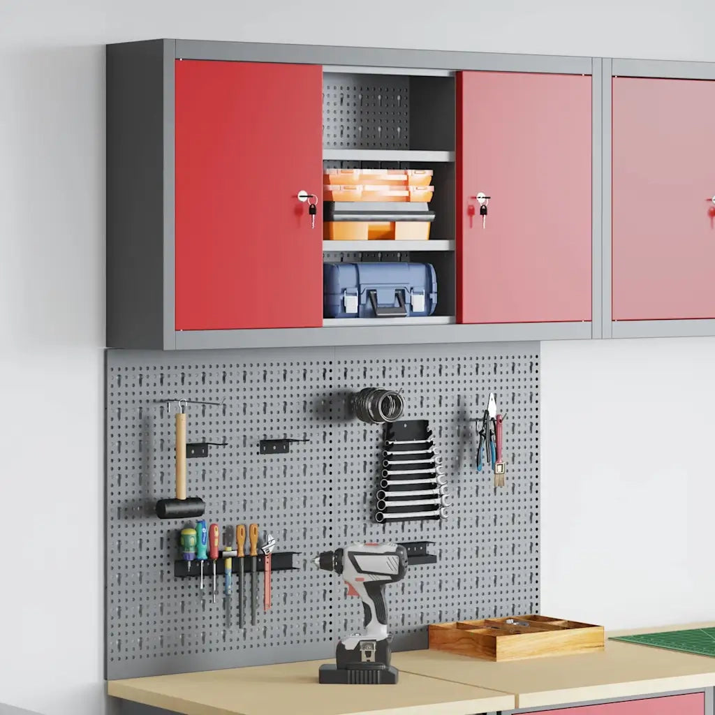 Set di armadi per attrezzi con lo scaffale 3 pcs Rosso 3321405