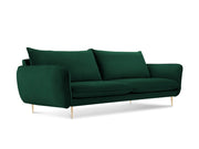 Cosmopolitan Design - Divano "Vienna" 4 posti in velluto verde bottiglia 