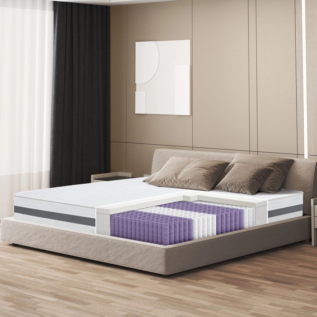 Materasso a molle Insacchettate e Memory matrimoniale 160x190 altezza 20 cm |Medio Rigido , Automodellante, Ortopedico | Rivestimento Anallergico e Traspirante