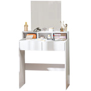 Scrivania da trucco con specchio e cassetti ¨C Minimal ¨C Bianco 75x38x135 cm