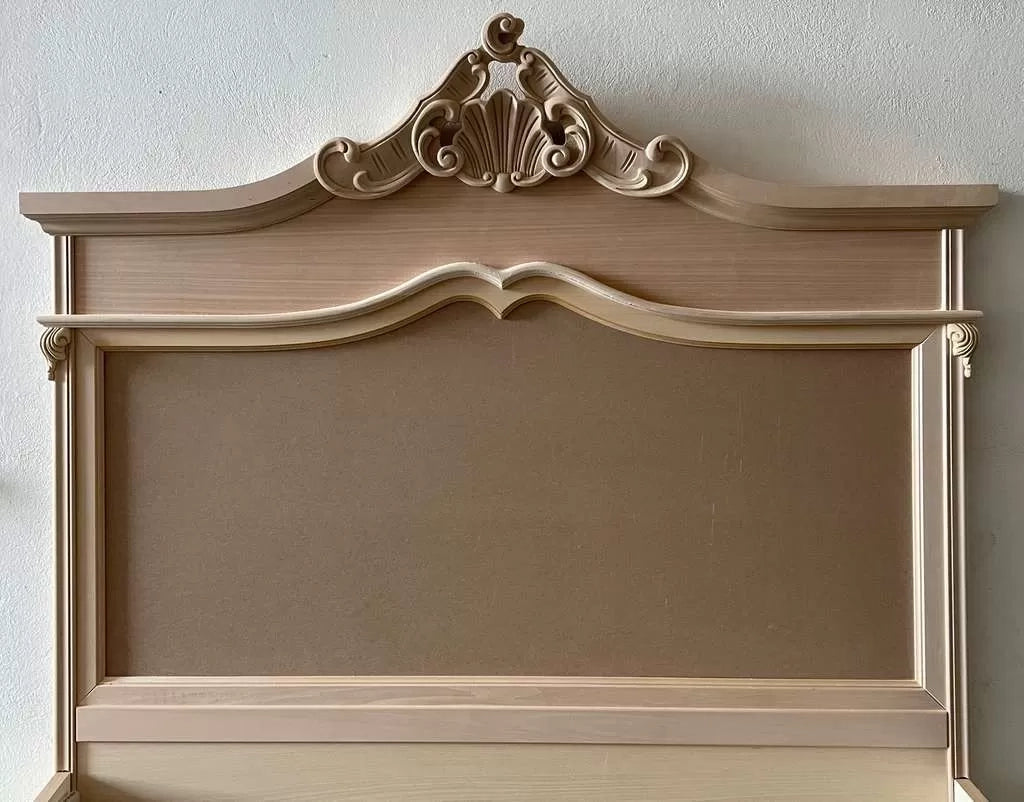 Letto 2 piazze 1 piazza e mezza classico barocco legno grezzo - Mobili 2G