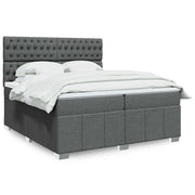 Giroletto a Molle con Materasso Grigio Scuro 200x200 cm Tessuto 3294083