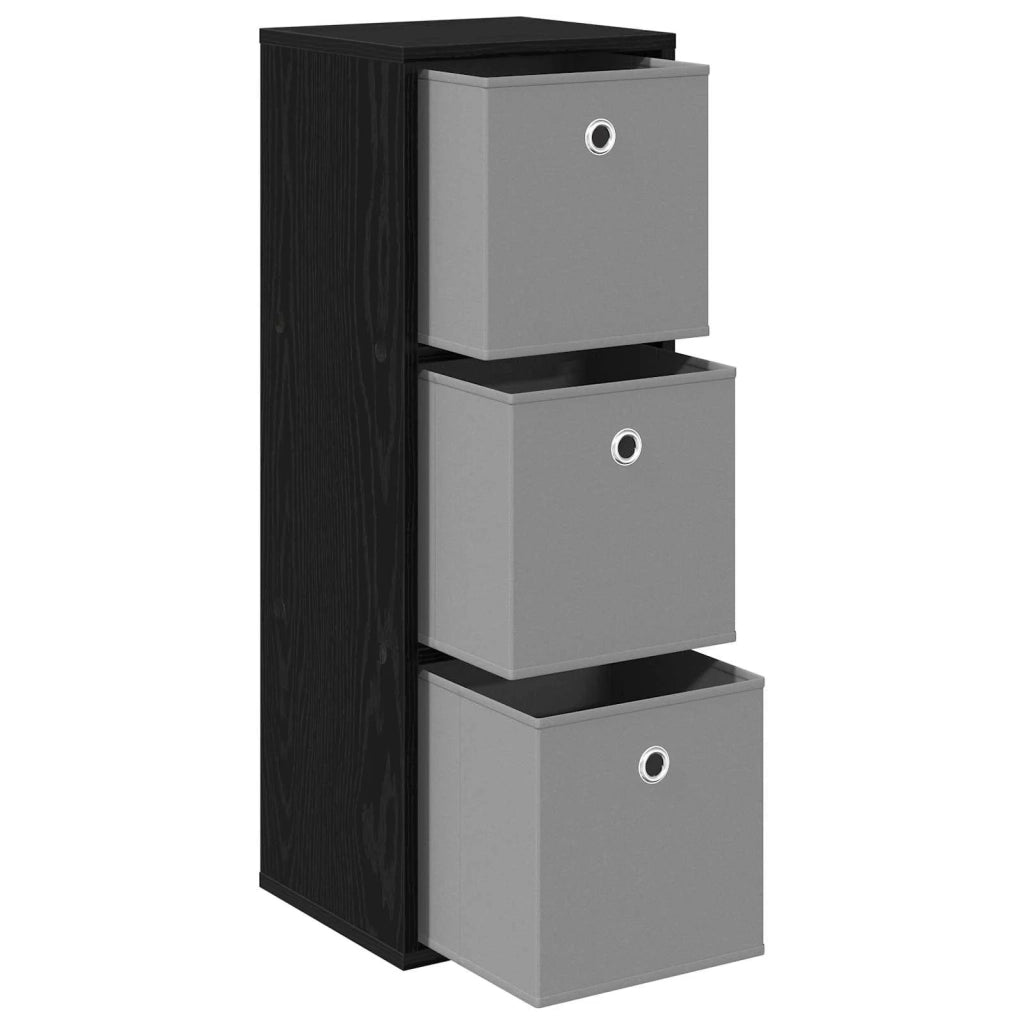 Credenza con cassetto Rovere Nero 30,5 x 27 x 84,5 cm 8000557