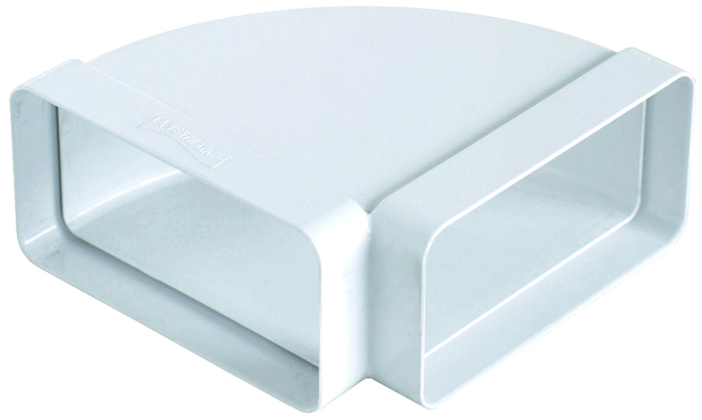 CURVA ORIZZONTALE DI TIPO RETTANGOLARE PER AERAZIONE CANALIZZATA mm. 150x70, col. Bianco