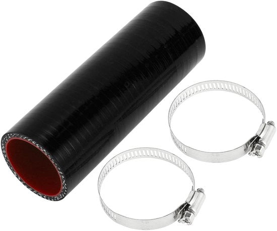 Siliconica 4-Layer - 1,77" Diametro Interno - 150mm Lunghezza - Nero/Rosso - Resistente a Temperature Elevate - Serpentina di Raffreddamento
