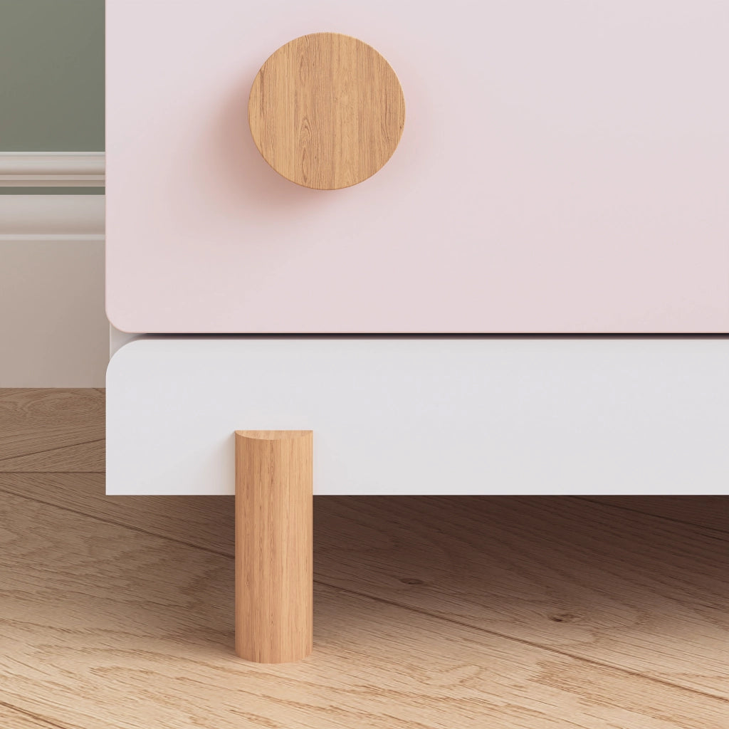 Cassettiera Vaarentaa per Cameretta con 3 Cassetti e 2 Vani Aperti 79x41x66 cm - Bianco/Rosa [en.casa]