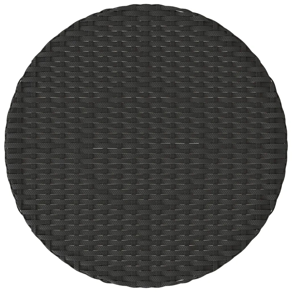 Set da Bistrò 3 pz con Cuscini Nero in Polyrattan 365249