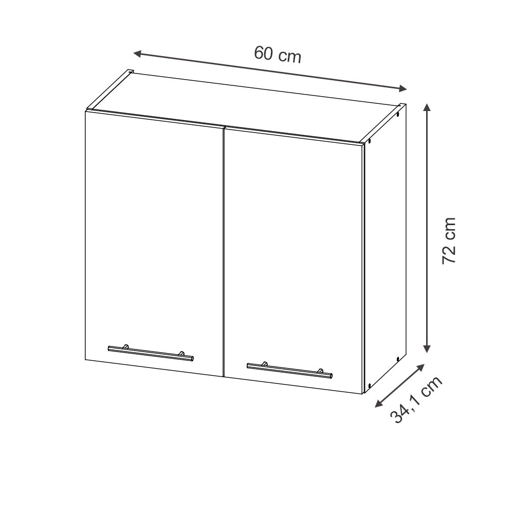 Pensile da cucina Fame-Line Blu scuro lucido/Bianco 60 cm Vicco