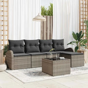 Set Divano da Giardino 6 pcs Grigio polyrattan 3346009