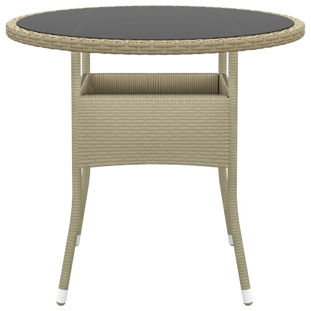 Set Mobili da Pranzo per Giardino 3 pz in Polyrattan Beige