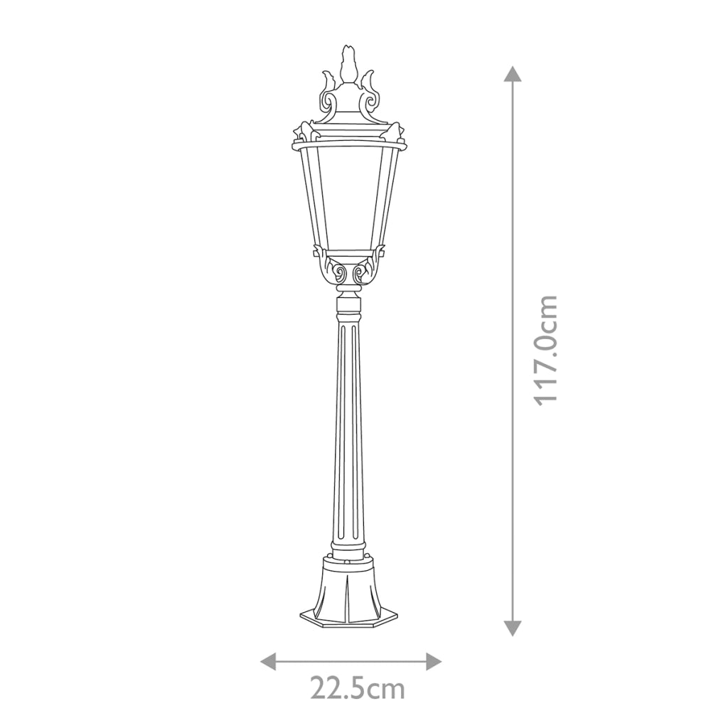 Lampione esterno Baltimore Elstead E27 60W bronzo anticato