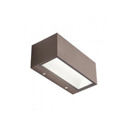 Applique Da Esterno Contemporanea Box Alluminio E Vetro Caffè Led 12W 4000K