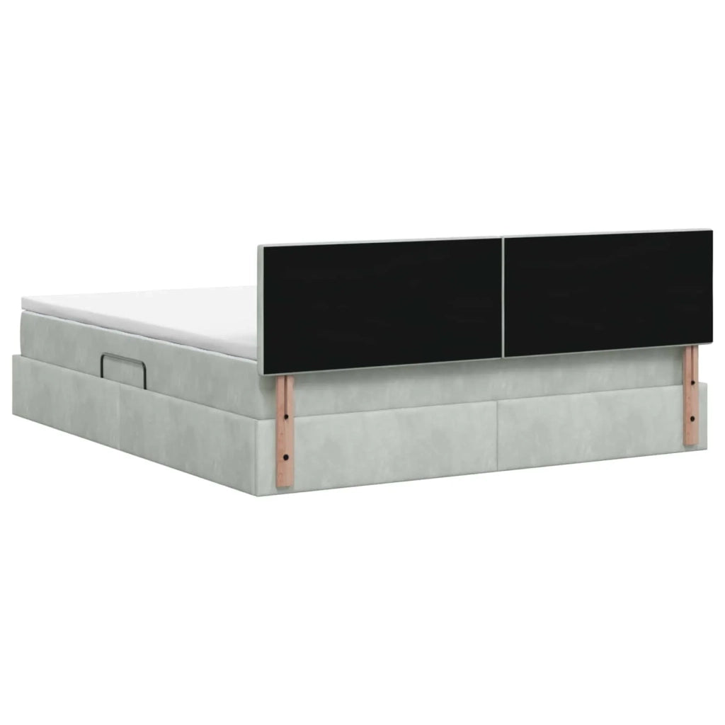 Letto con contenitore LED e materasso Grigio Chiaro 3459324