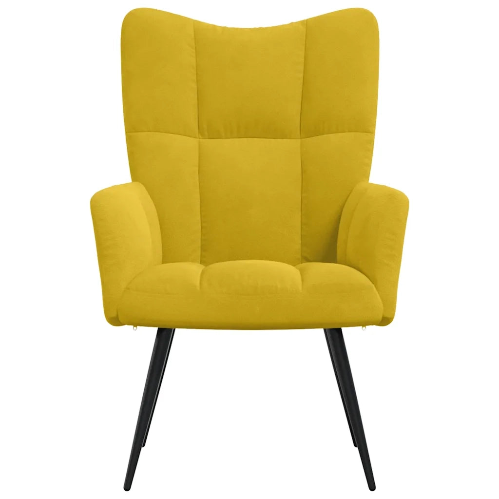 Poltrona Relax | Sedia Relax Giallo Senape in Velluto