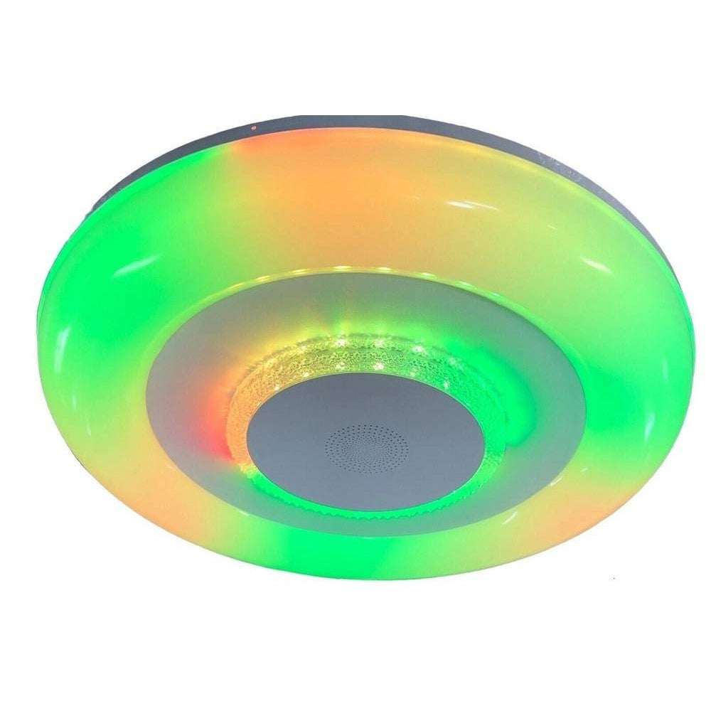 Trade Shop - Plafoniera Soffitto Luce Led Rgb Bluetooth Cassa Telecomando Dimmerabile C44-rgb-o -