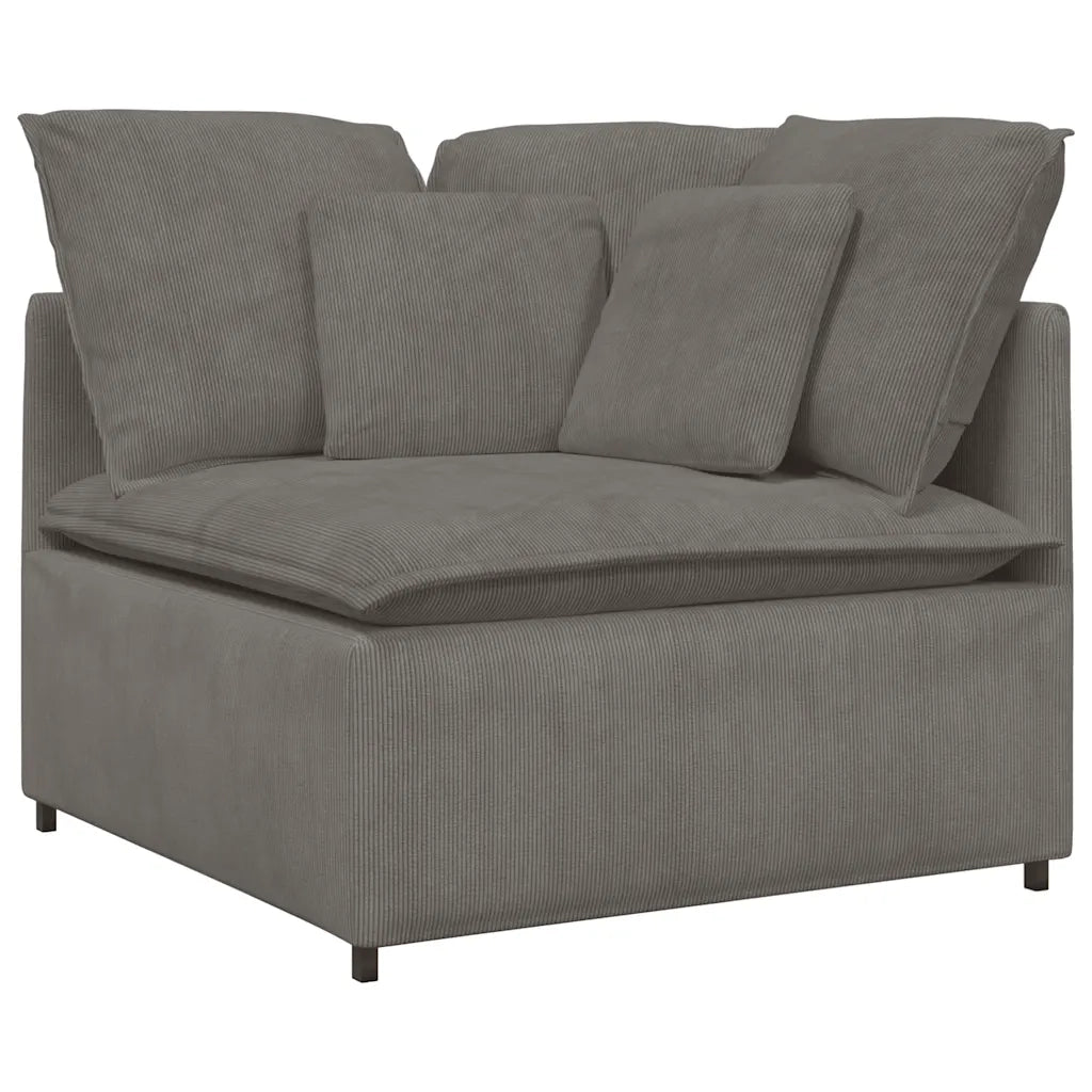 Modulo Angolare Divano Modulare con Cuscini Grigio Chiaro 100cm 4104467