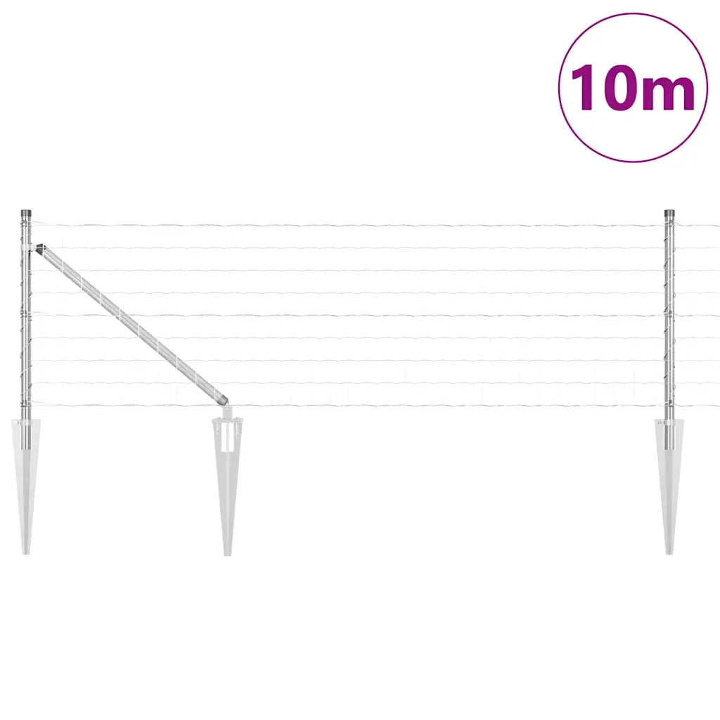 Recinzione da Giardino | Recinzione con Posto Argento 0,4 x 10 m Acciaio