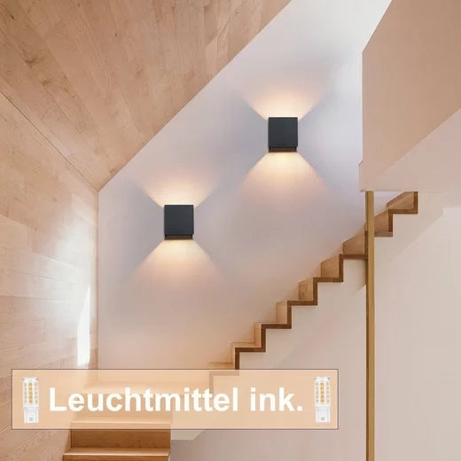 ZMH 4 Appliques LED da Muro Est Int Nere Up Down IP65 per Casa Scale
