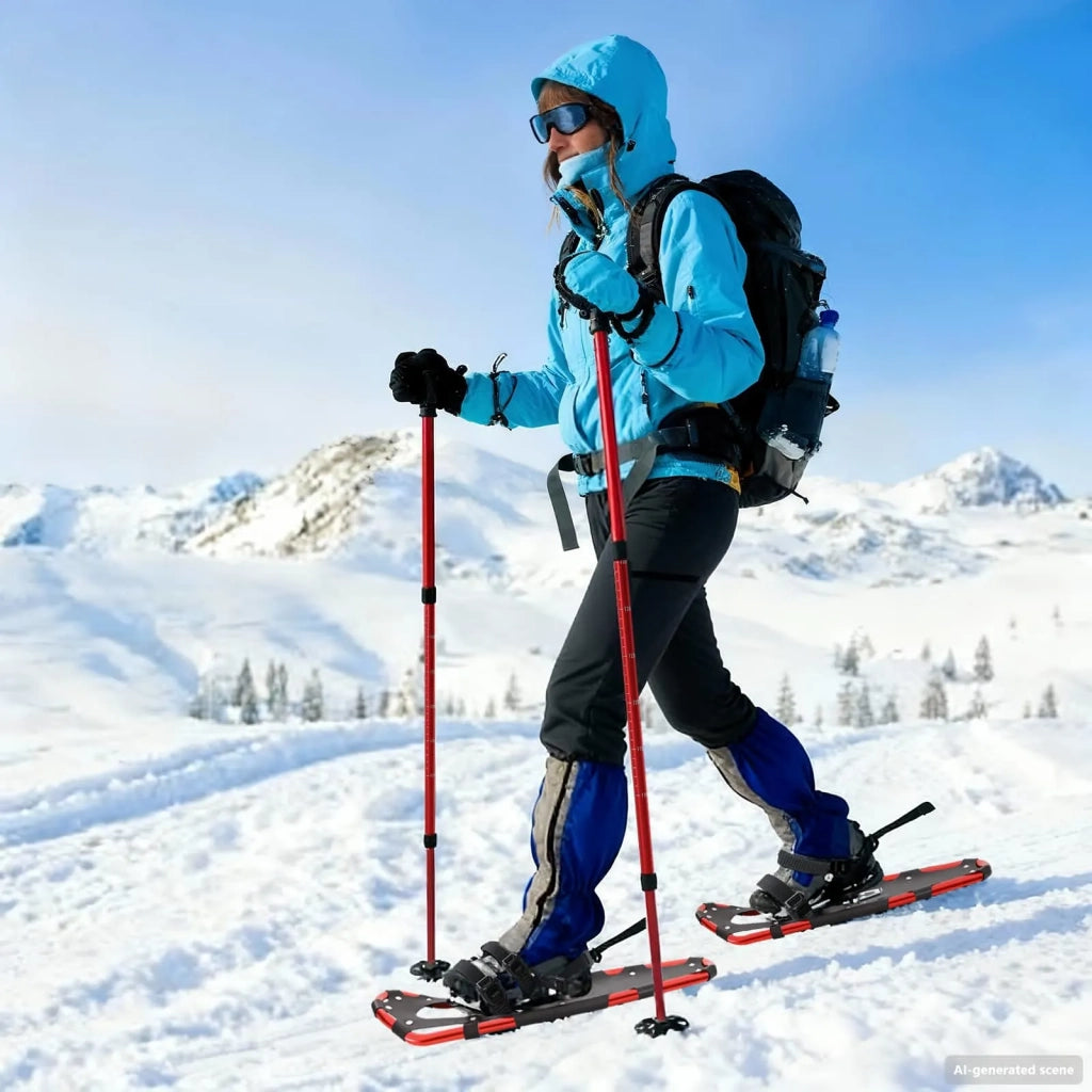 Racchette da neve 3 in 1 con bastoni da trekking Rosso e Nero CFW4271803