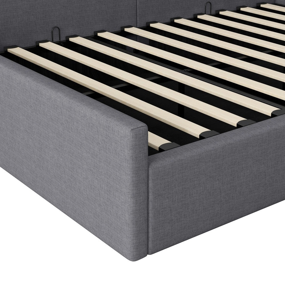 Letto Contenitore Imbottito 140x200 ¨C MINIMAL ¨C Grigio