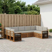 Set di divani da esterno 7 pz Naturale e Grigio Chiaro 3384832