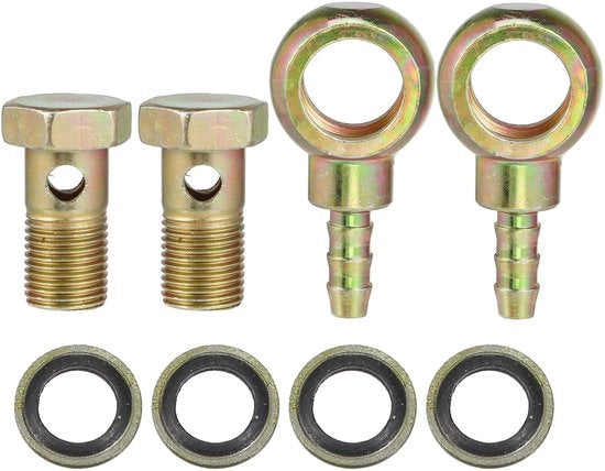 Adattatore di Fissaggio a Banjo M16x1,5 - Set da 2 pezzi - Duraturo - Color bronzo - Adatto per sistemi di frenatura - Accessori per auto