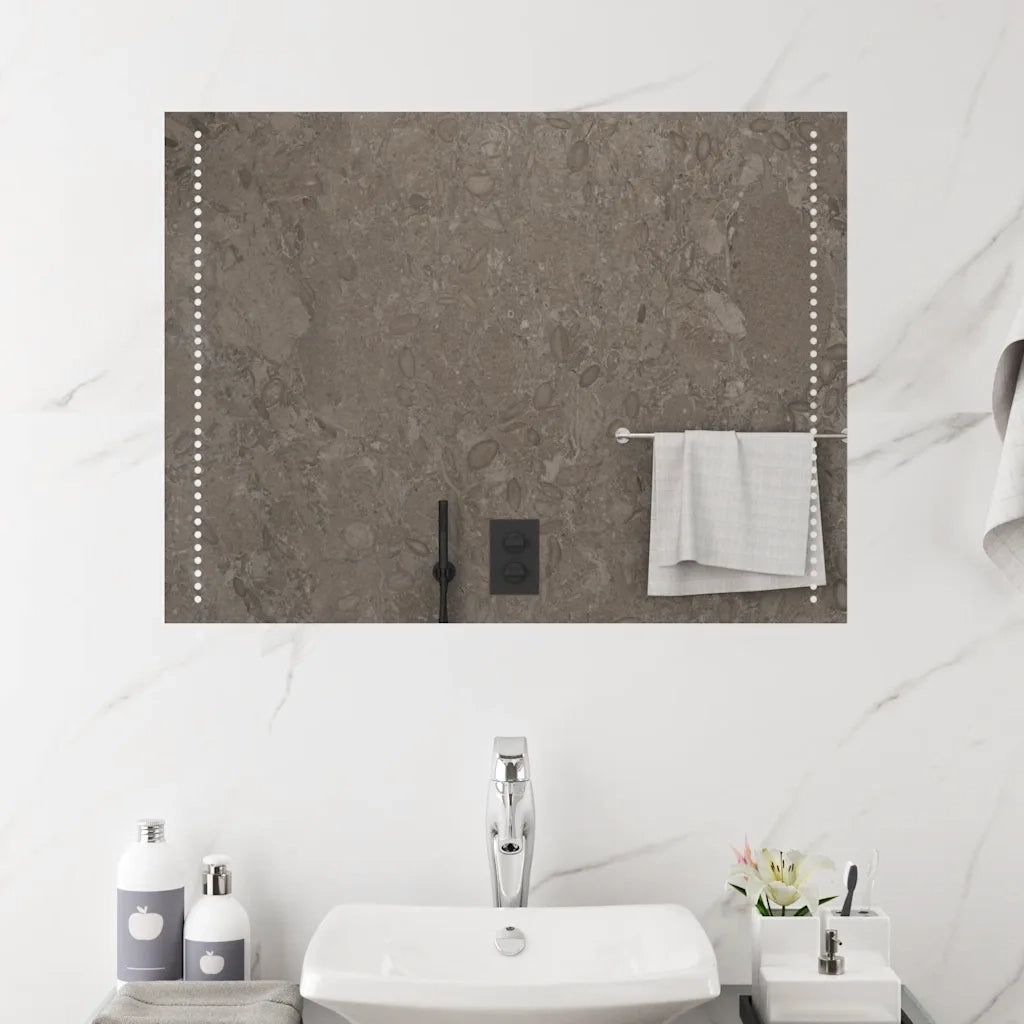 Specchio da Bagno con Luci LED 80x60 cm 151730