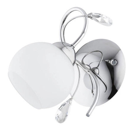 Applique Alfa Livia Pro cromo bianco cristalli E27 15W