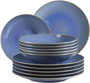 Bordure a 12 pezzi - Set di piatti - Blu chiaro