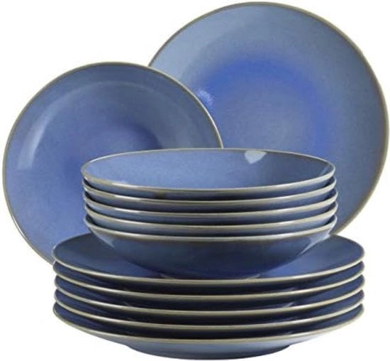 Bordure a 12 pezzi - Set di piatti - Blu chiaro