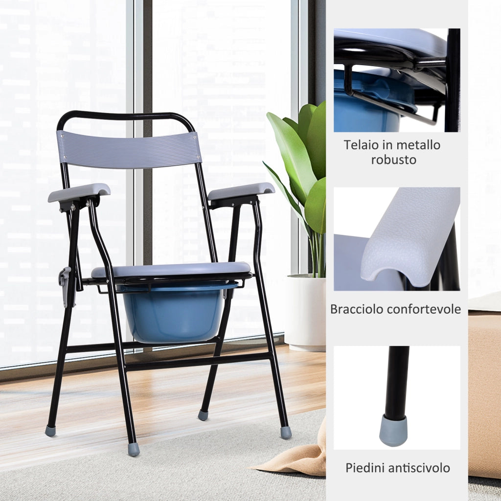 Sedia WC Pieghevole ¨C zephmum ¨C Plastica e Metallo 52x50x75 cm