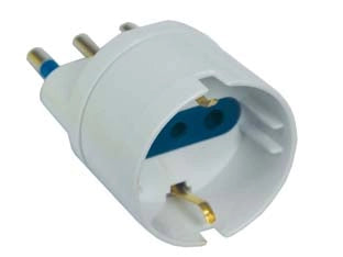 ADATTATORE 2P+T CON PRESA SCHUKO BIANCA- - spina 10A bianco - 20 pezzi SYNTESY