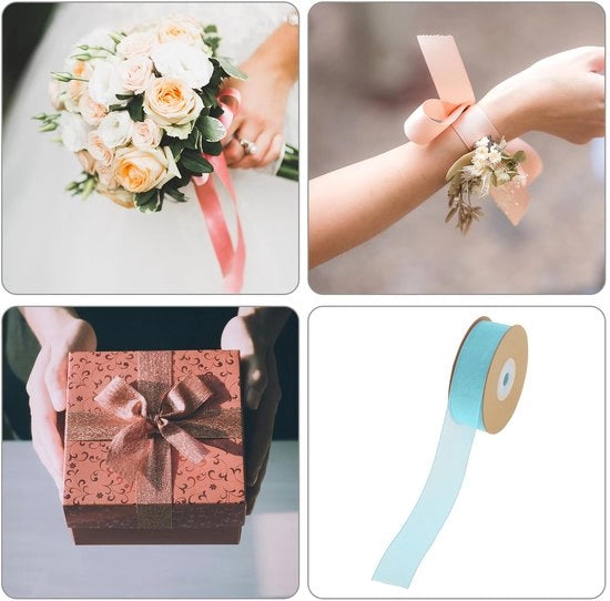 Cadeaulint in tessuto rigido 22,86 m x 2,5 cm - Decorazione per regali - Lint per decorazioni - Lint creativo - Decorazione per matrimoni - Decorazione flessibile e duratura