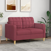 Divano a 2 Posti-Sofa 2 Posti Rosso Vino 120 cm in Tessuto 439457