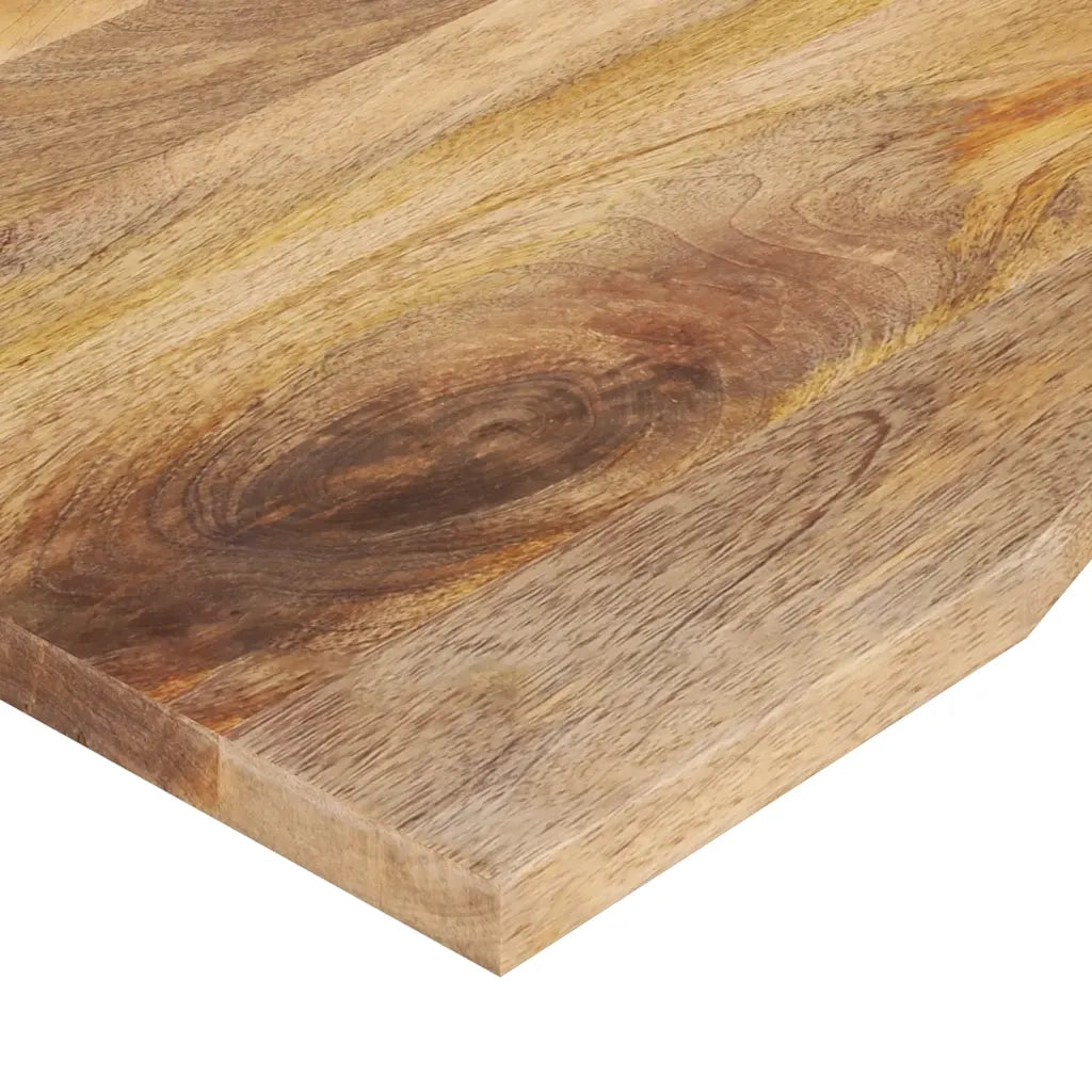 Piano Scrivania con Curva-Piano Tavolo-Top della scrivania 120x50x2,5cm Massello Grezzo di Mango