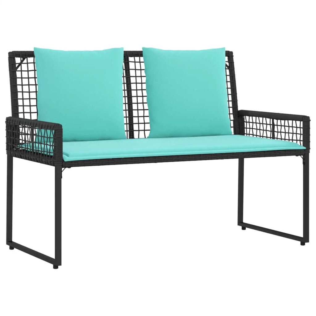 Set di Mobili da Esterno con cuscino 4 pcs Nero e Turchese 42025169