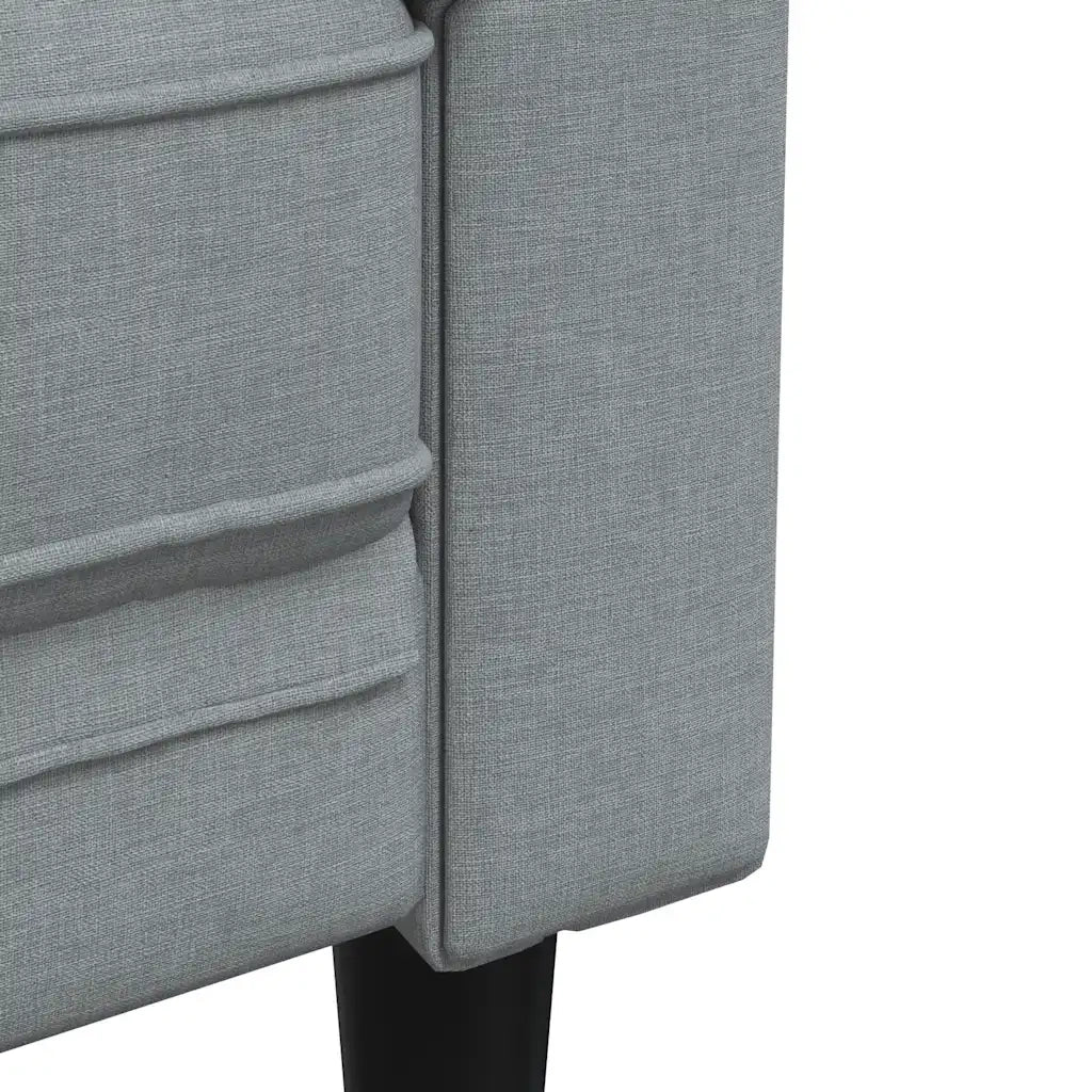 Divano Chesterfield a 2 Posti Grigio Chiaro in Tessuto 372547