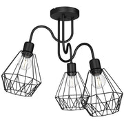 Lampada a sospensione nera 3 gabbie Bergen Luminex E27