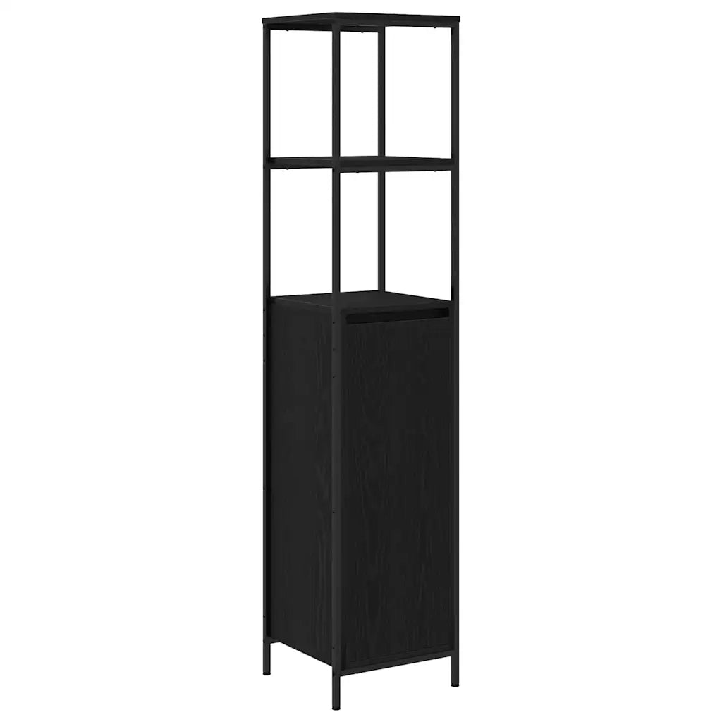 Set di mobili per il Bagno | Armadio da bagno 3 pz Rovere Nero Legno multistrato