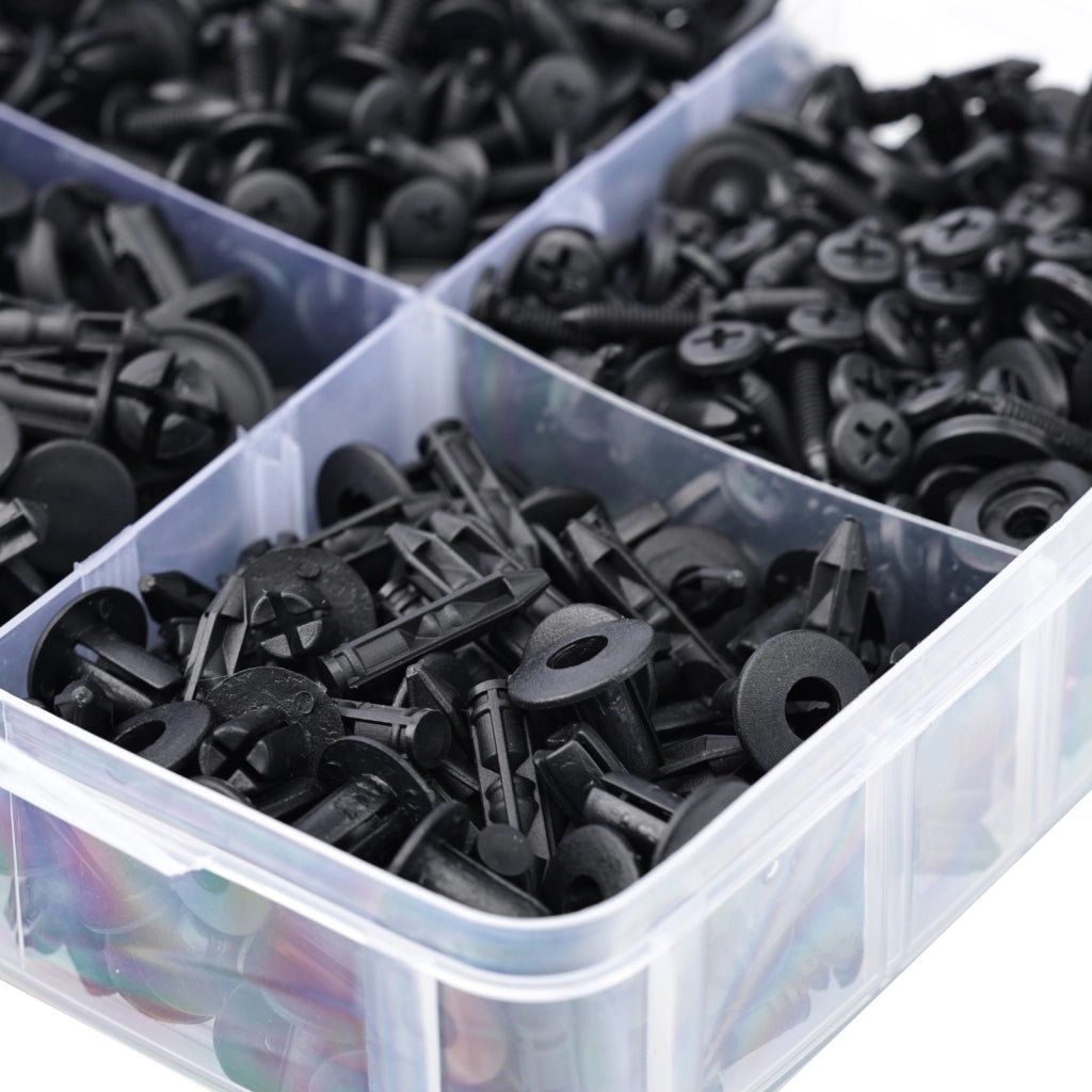 Set di Rivetti Auto Rosfix – 620 Pezzi in Scatola di Plastica | Nylon Resistente, 16 Misure