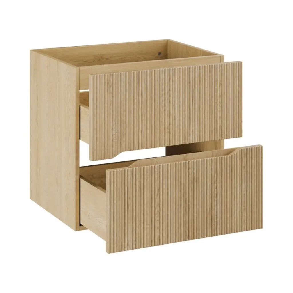 Set da bagno sospeso NATURA 120cm: mobili sotto lavabo 60cm + piano per lavabo